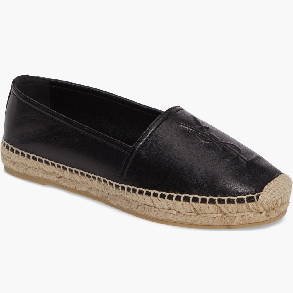 YSL Black Espadrille Flats